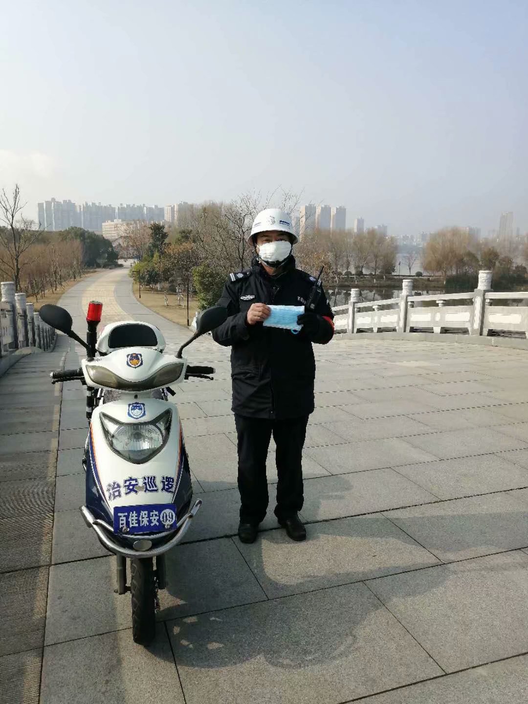 遺愛湖風景區項目部保安人員在疫情期間，堅守在各自崗位，保障景區秩序